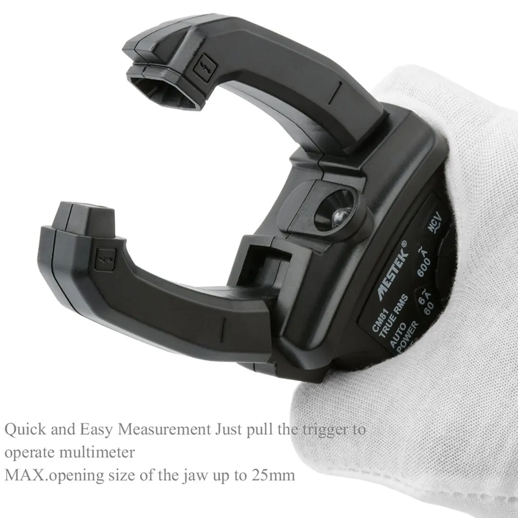 MESTEK CM81 Цифровой мультиметр зажим измеритель истинного RMS 5999 отсчетов AC/DC Вольт Ом
