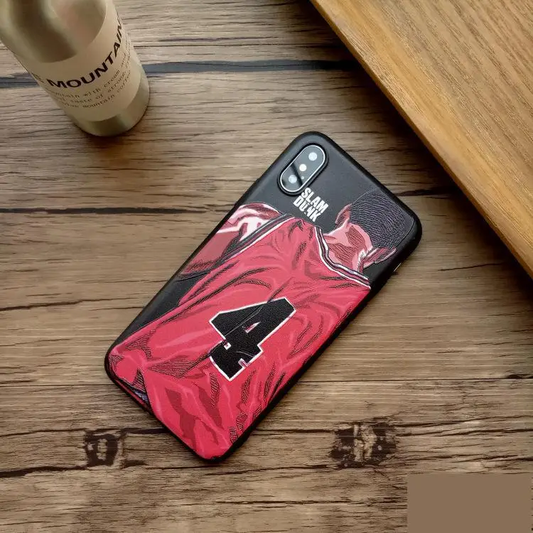 Японский комикс Slam dunk Sakuragi чехол для телефона iphone X XS MAX XR 10 8 7 6 6s plus 3d рельефный Мягкий силиконовый чехол funda capa - Цвет: 4