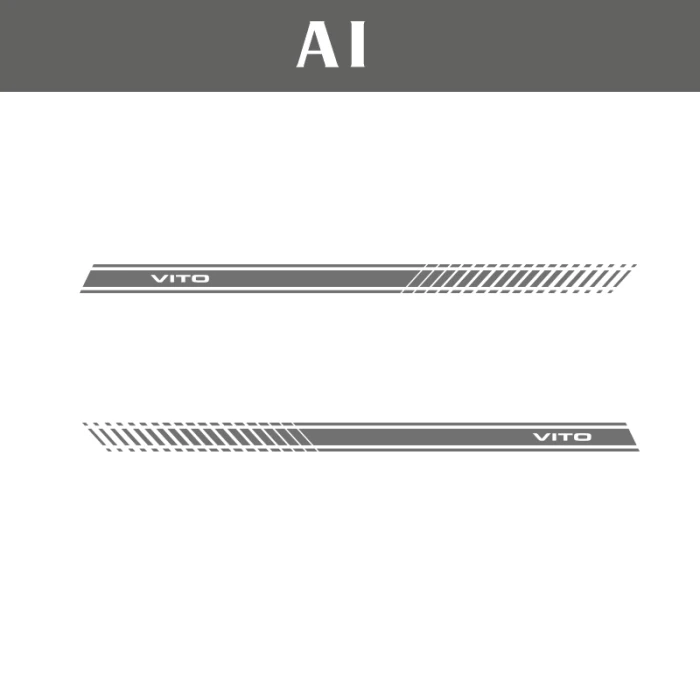 Silver Grey 2 шт гоночные боковые полосы наклейки для эмблем виниловые наклейки для Mercedes Vito - Название цвета: Silver Grey