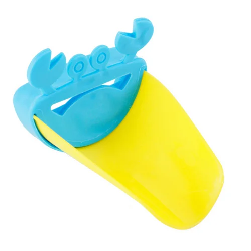Blue-Yellow Кран для ванной комнаты, расширитель для раковины, расширение ручки для ванной, краб ShapeWash HandFun, принадлежности для ванной, для детей - Цвет: Blue-Yellow