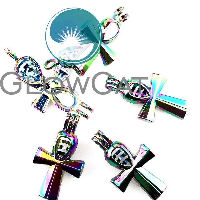C677 красочные Anka Cross Life Symbol камень Бусины клетка духи эфирное масло диффузор