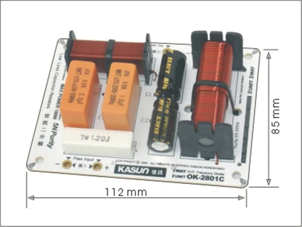 1 шт. 2 way Hi-Fi серия аудио кроссовер с делителем частоты OK-2801C твитер/НЧ-динамик 150 Вт 8 Ом для усилителя динамика