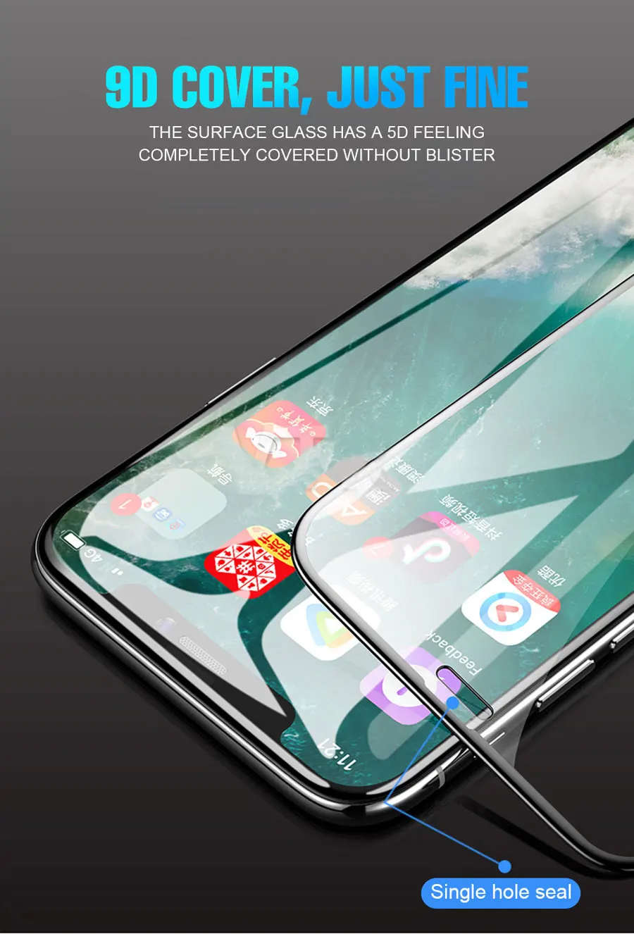 9D закаленное стекло для iPhone XS MAX XR X 7 6 8 Plus Защита экрана для iPhone 7 8 6S Plus XS MAX XR 7Plus полное 3D изогнутое покрытие