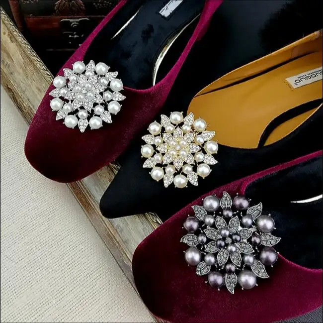 1 пара высококачественных аксессуаров для обуви съемная пряжка с кристаллами и