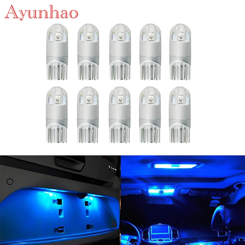 10 шт. очень яркий синий T10 194 168 3030 Клин 2SMD светодиодный лампы для Подсветка