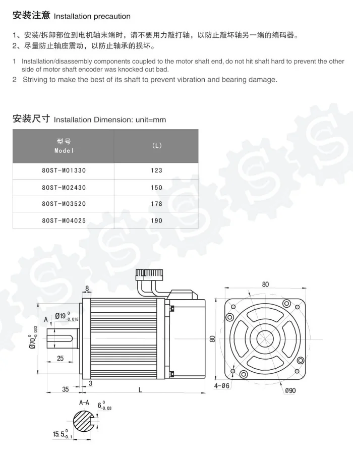 750 Вт серводвигатель переменного тока + комплект привода 2.39нм 220В 3000р/мин NEMA32 80 мм