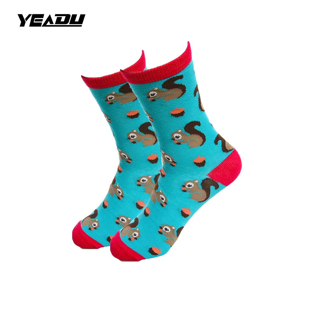 Смешные хлопковые теплые женские носки YEADU осенне-зимние разноцветные Носки с