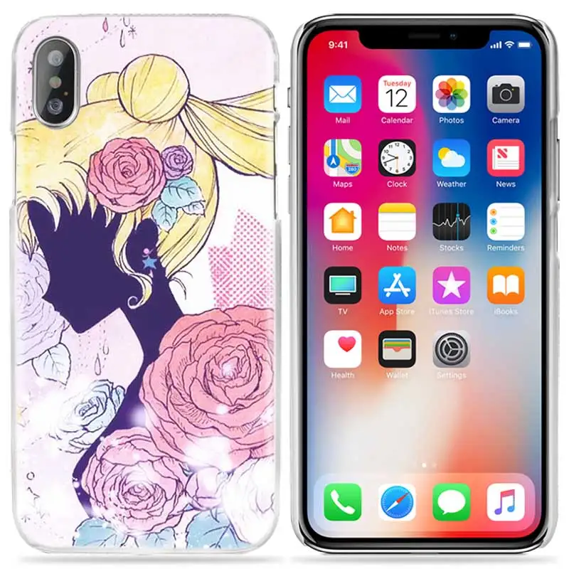 03 Чехол Sailor Moon Kawai для iPhone XS Max XR X 10 7 7 S 8 6 6 S Plus 5s SE 5 4s 4 5C Прозрачный жесткий пластиковый чехол для телефона аниме Coque - Цвет: 03