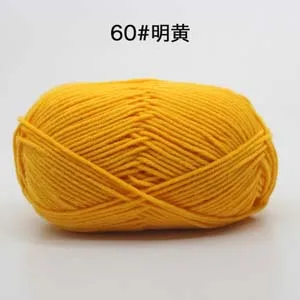 50 г/мяч 4 Plys Хлопок Детская Пряжа молочного оттенка нитки для вязания шерсть линия окрашенная для рук шерстяные вязаные - Цвет: 60