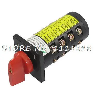 AC 380V 10A I-0-I 16 Screw Terminals Latching Cam Changeover Switch HZ5B-10/D1050.4 |