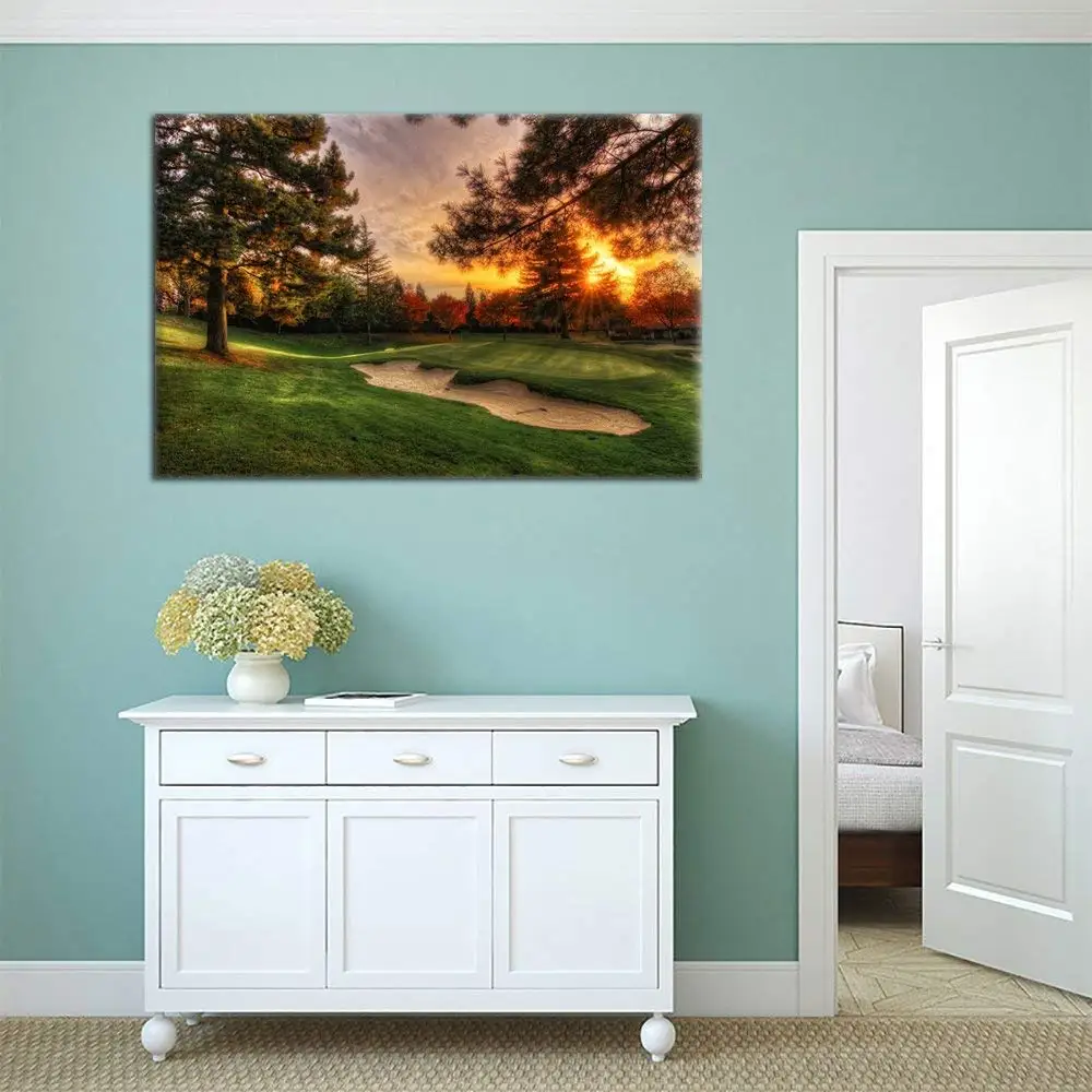 Холст Современные Настенная Книги по искусству гольфа Фоны живопись Плакаты и