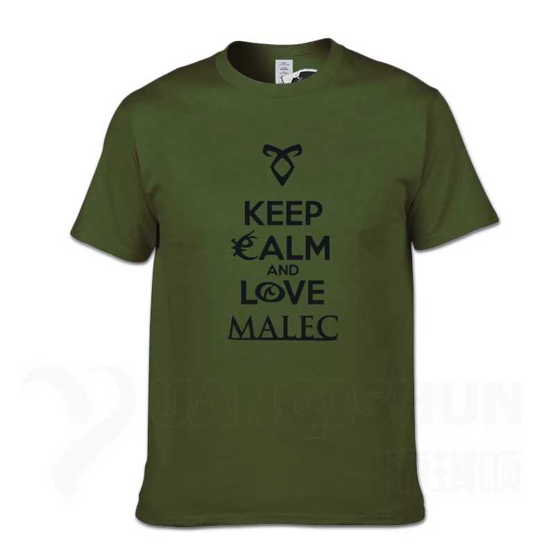Keep Calm And Love Malec/Новинка года; футболка с охотниками в виде теней; модные летние топы 16 цветов; хлопковая хипстерская футболка с круглым воротником - Цвет: ArmyGreen 2