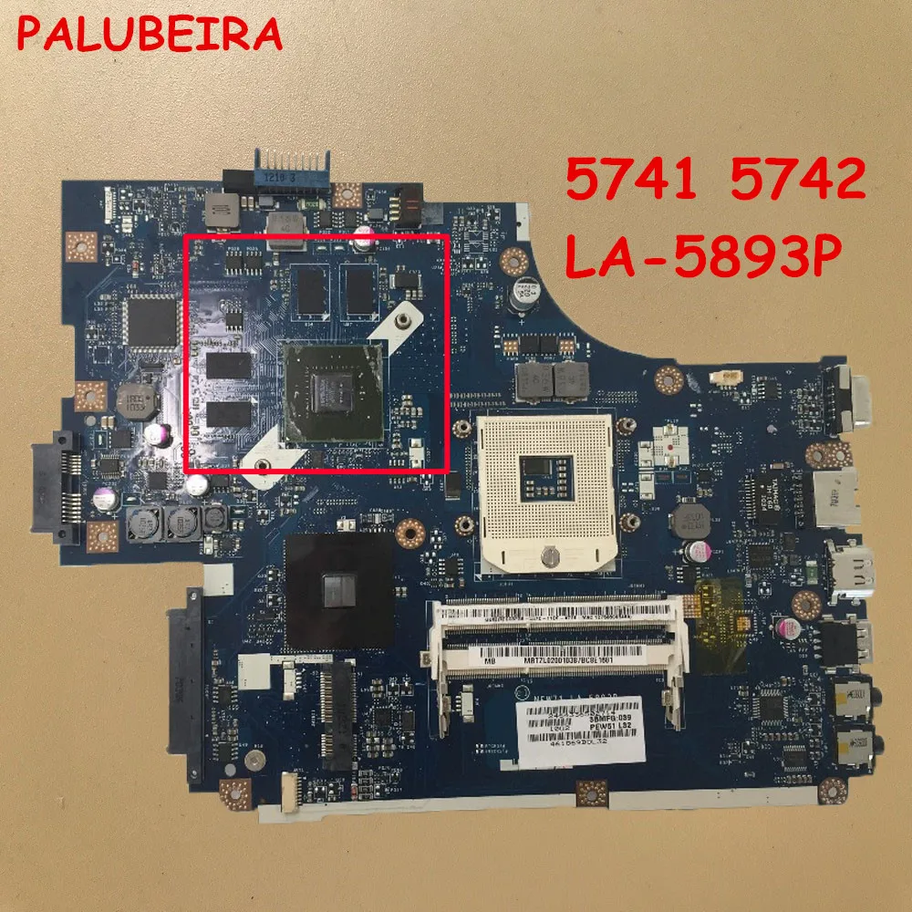 PALUBEIRA высокое качество NEW71 LA-5893P для ноутбука ACER Aspire 5742 5741 Материнская плата ноутбука MBBJY02001 HM55 PGA989 DDR3 тестирование