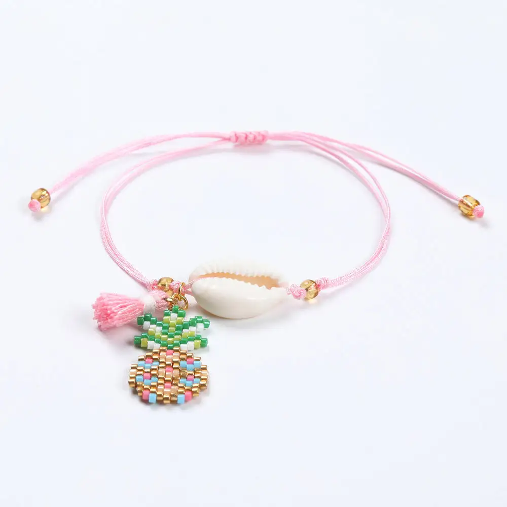 Go2boho MIYUKI браслет Pulseras Mujer Mode Boho Shell браслет ананас Шарм ювелирные изделия дружба ручной работы для женщин Bileklik - Окраска металла: MI-B180295 Pineapple