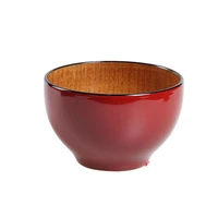 creative home environmental protection wooden tableware soup rice salad bowl ramen bowl