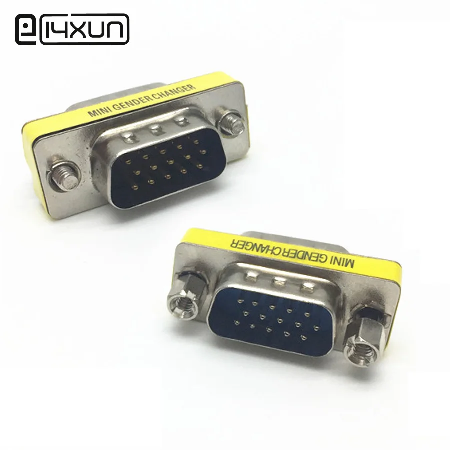 Адаптер для преобразования VGA 15 Pin штекер папа адаптер смены пола HD15 компьютерный