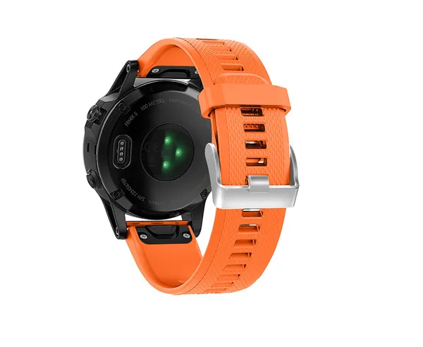 Оранжевый 26 22 20 мм ремешок для часов Garmin Fenix 5X5 5S Plus 3 3 HR Forerunner 935 часы Quick Release силиконовый легкий ремешок на запястье - Цвет: Оранжевый