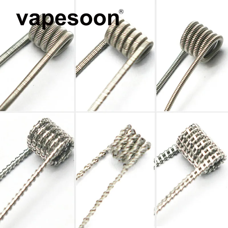 

100pcs Flat twisted wire Fused clapton Hive premade wrap wires Alien Mix twisted Staggered Juggernaut Tiger coils Heating coil