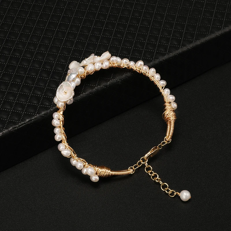 Shuangsheng натуральный пресноводный барочный жемчуг женские браслеты ракушки цветок