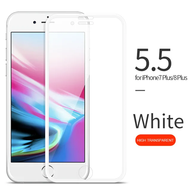 White HOCO 3D Край Защитное Стекло на Сенсорный Экран Для Apple iPhone 7& 7 PLUS Протектор Экрана Закаленное Стекло Черный Белый Защитная Накладка для Экрана 4.7 и 5.5'' 3Д Защита на экран на Айфон 7 7 Плюс Защита на Айфон - Цвет: White