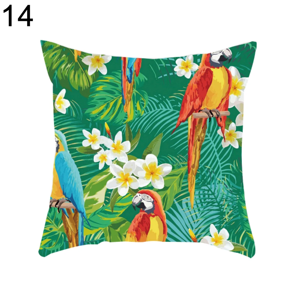 

Lovely Toucan Leaves Square Throw Pillow Case Cushion Cover Home Sofa Cafe Decor