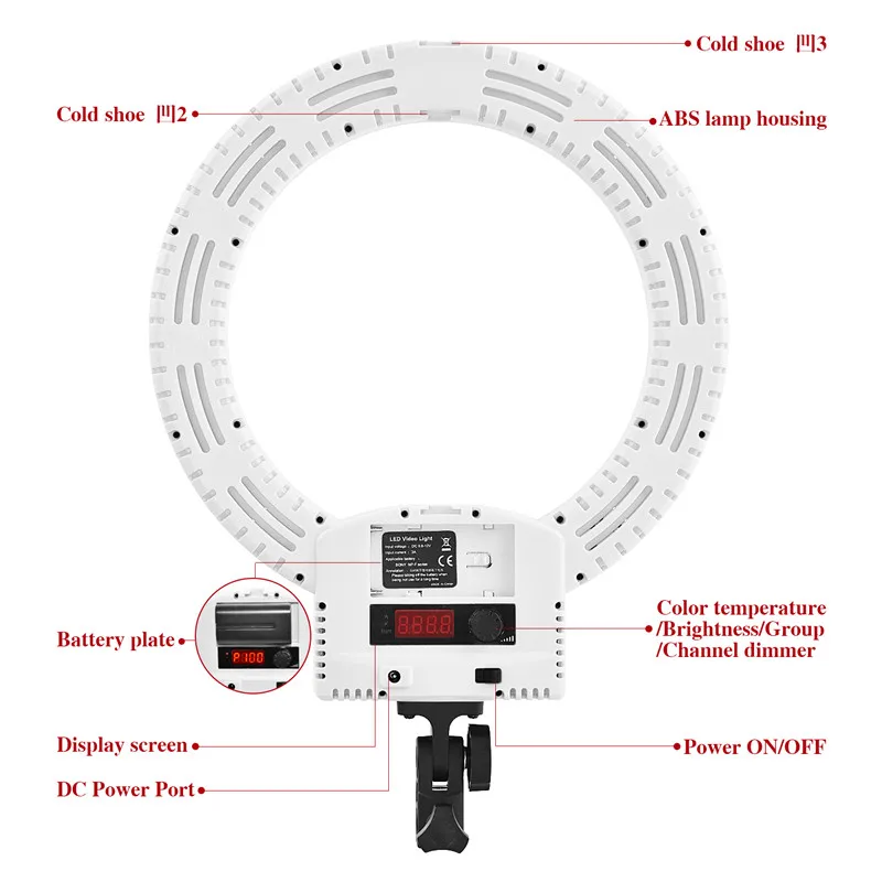 FOSOTO FT 12B Led фотографическое Освещение 3200 5600K 3 Горячая обувь для камеры телефона