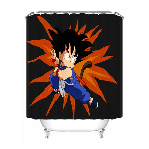 Пользовательские водонепроницаемые занавески для душа Dragon Ball Z Goku и Gohan аниме печать декор для ванной комнаты различные размеры#180324-01-04 - Цвет: Shower Curtain