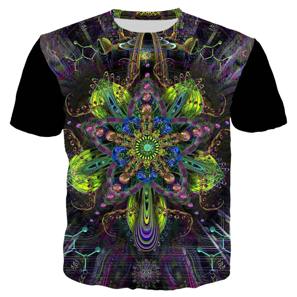 PLstar Cosmos 2019 Summer Men/Women 3d Print Psychedelic Fractal Art Hippie Tshirt Summer Unisex Casual Tops Plus Size 7XL