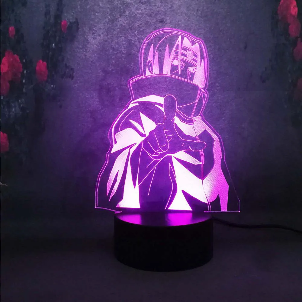 COOL Boy Naruto Sasuke 3D USB Child current Desk Table lamp cartooncomic figure Night Light kid baby sleep bedroom Decor gifts