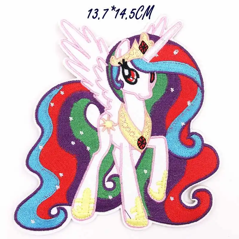 Большой размер в мультипликационном стиле (Железный На ярким вышитым единорог с