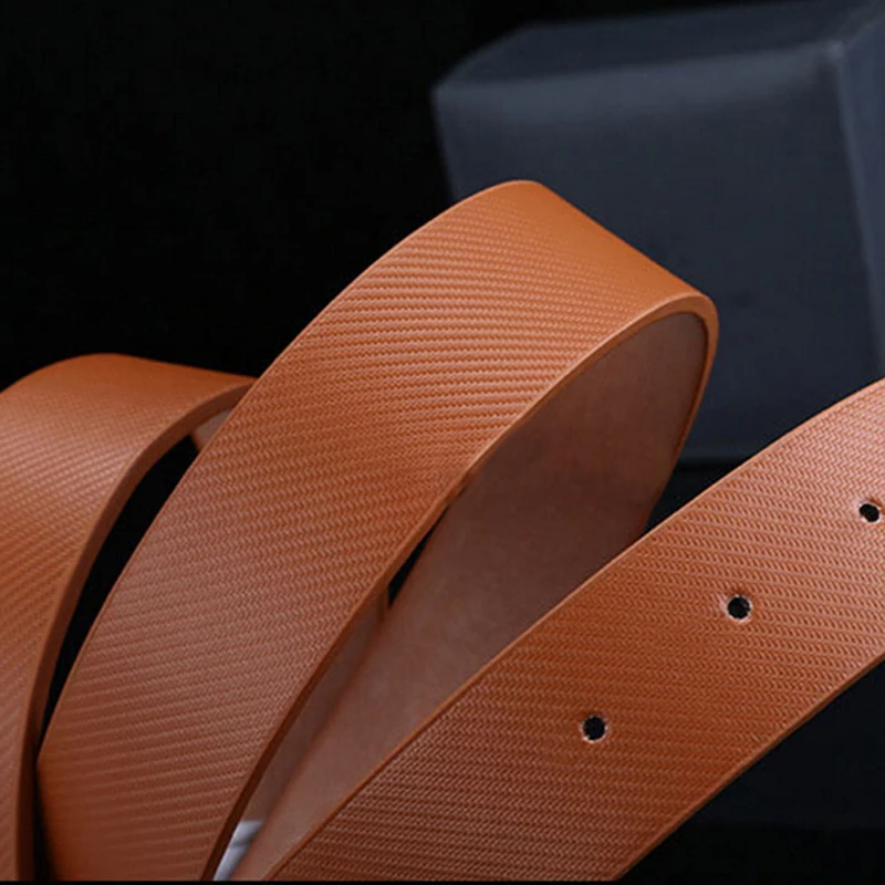 Роскошный кожаный ремень для мужчин двусторонний модный гладкий с буквами