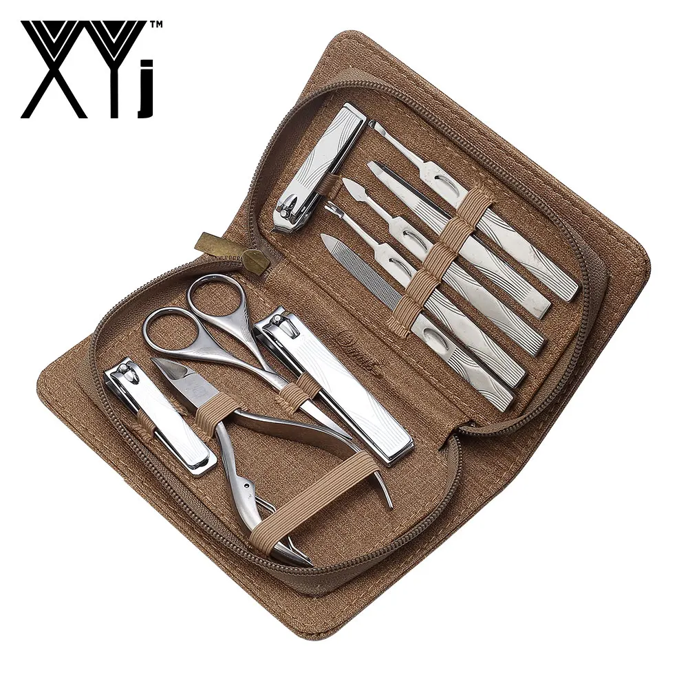 XYj 10 in 1 Manicure Set Pedicure Kit Nail Art Tools Clipper Stainless Steel Care Professional Grooming kit | Красота и здоровье
