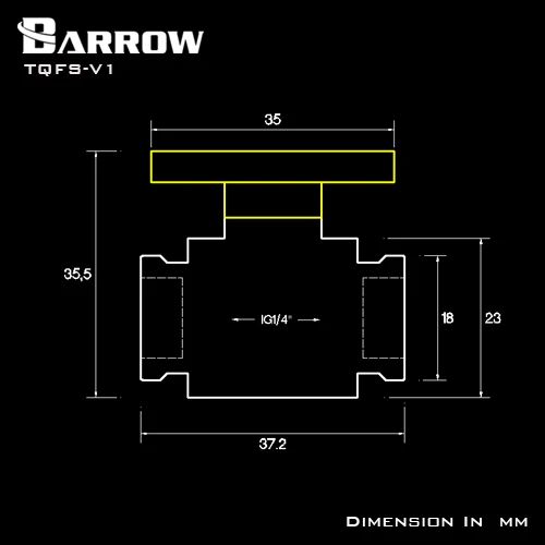 

Barrow TQFS-V1 Black / Silver / White G1 / 4 MINI Handle Double Internal Sealing Ball Valve, Plastic Handle, Brass Body