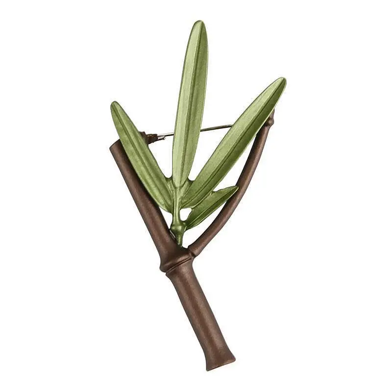 YHJ бамбуковая Женская брошка в античном стиле коричневого зеленого цвета |