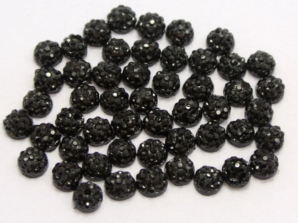 

1000 Black Acrylic Round Flatback Dotted Rhinestone Gems 4mm(0.16") Nail Art