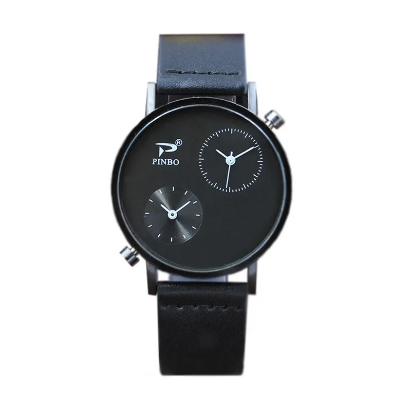 Мужские модные часы с цветным ремешком цифровым циферблатом и кожаным