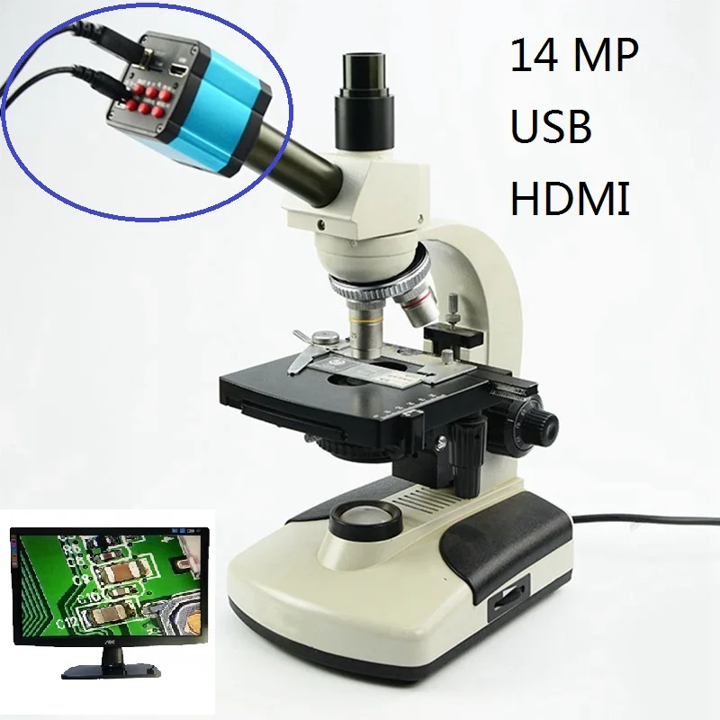 14MP HDMI USB камера HD цифровой микроскоп камера с c-креплением объектив электронный окуляр видео для стерео Биологический микроскоп