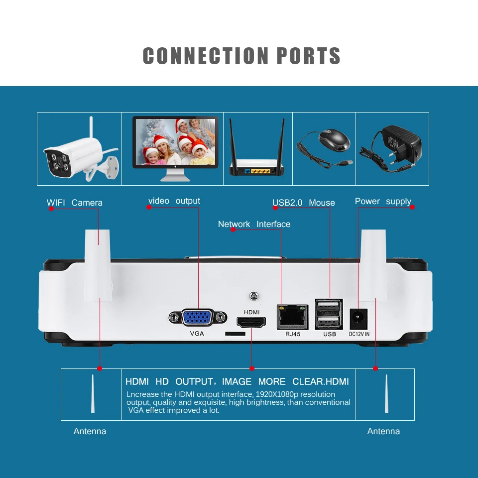 BESDER Беспроводная Plug & Play 960P Wifi камера CCTV система видеонаблюдения 4 шт безопасности