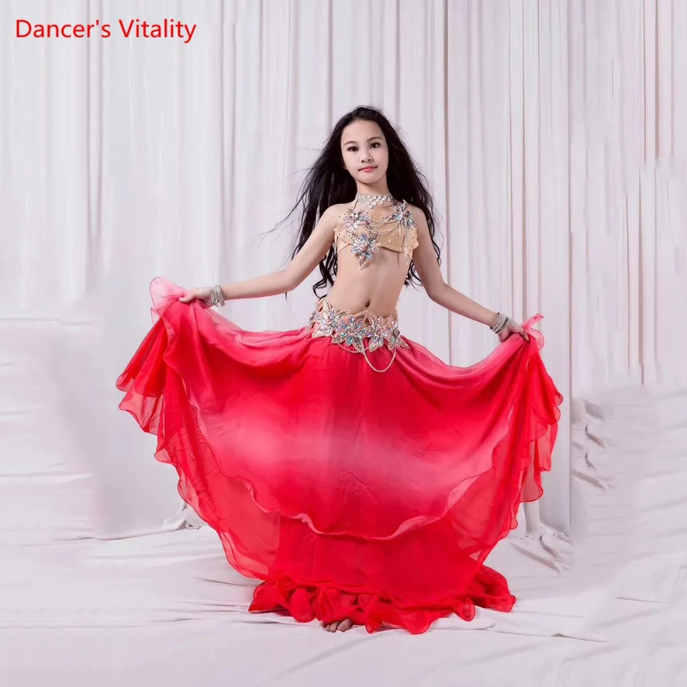 Конкурс танца живота девушки Mesh Set роскошный бюстгальтер + длинная юбка 2шт. Belly Dance