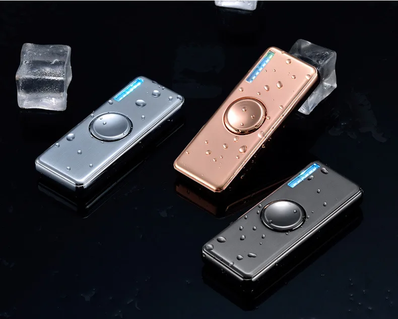 Вращающаяся Зажигалка USB Вольфрамовая турбо ветрозащитная USB электронные зажигалки 18 светодиодный узор