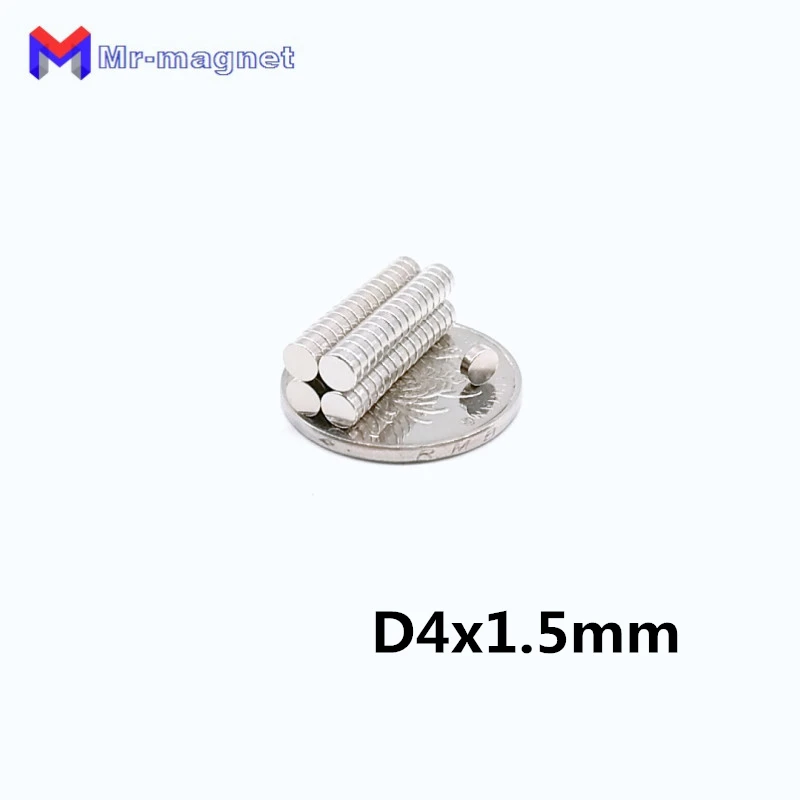 

1000pcs Super strong 4x1.5 magnet D4x1.5mm Super strong neo neodymium magnets 4x1.5mm, NdFeB Magnet D4*1.5mm magnet Dia 4*1.5