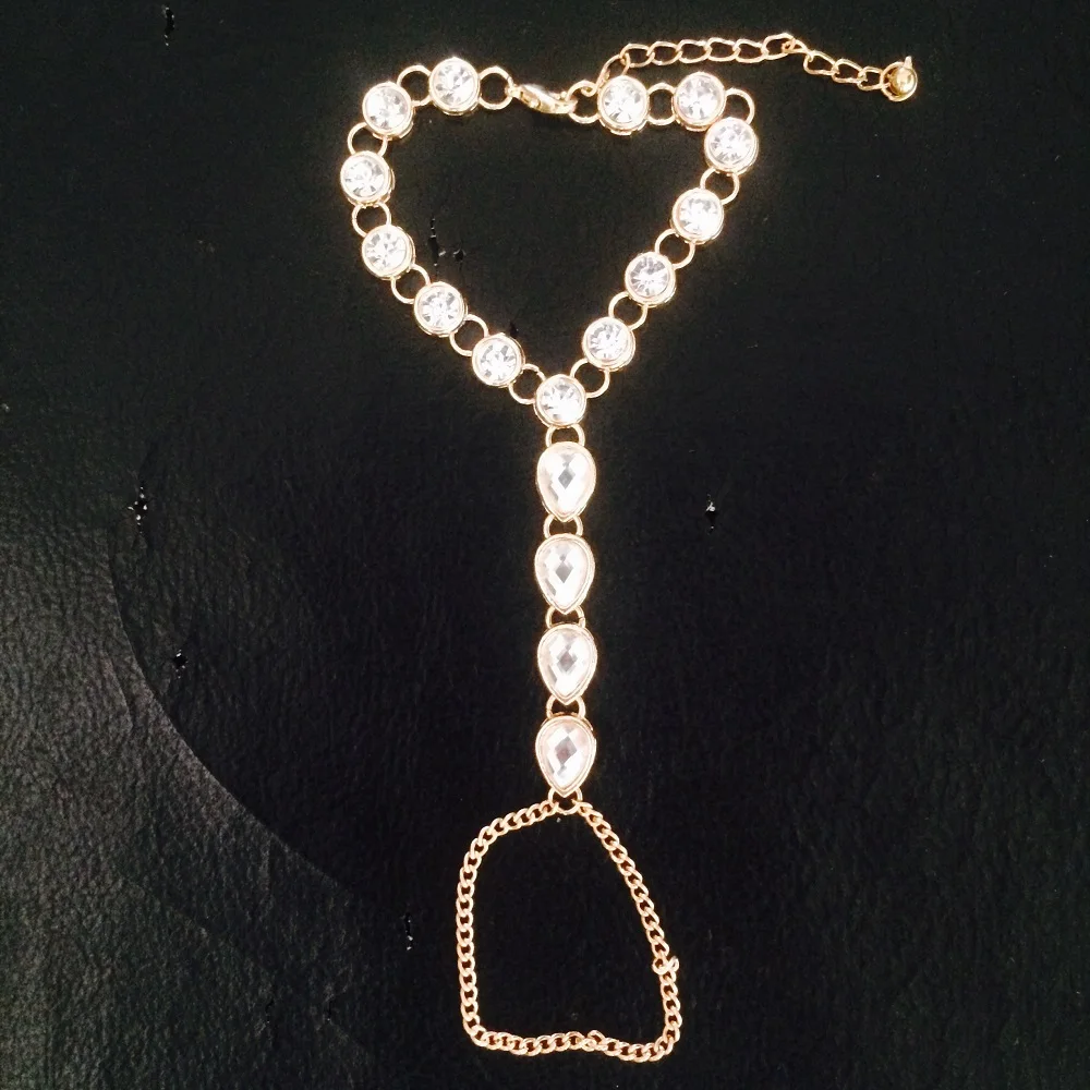 Ручная цепочка Ювелирные изделия Стразы браслет Бохо ювелирные Boho ручная