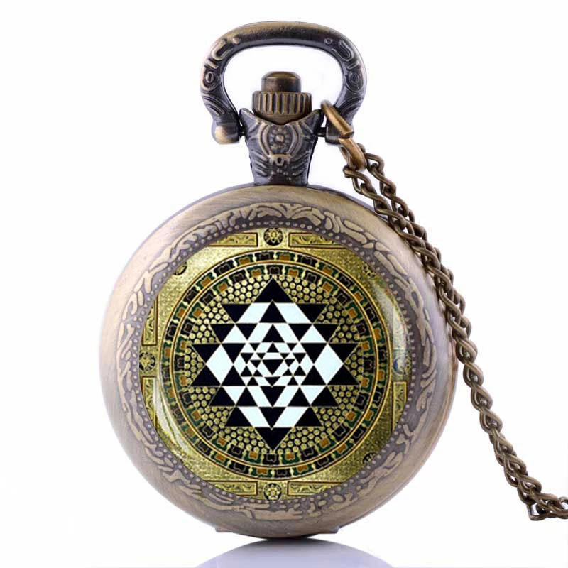 Sri yantra pocket watch necklace Sacred geometry Yoga Pendant Spiritual Jewelry Buddhist mandala | Украшения и аксессуары