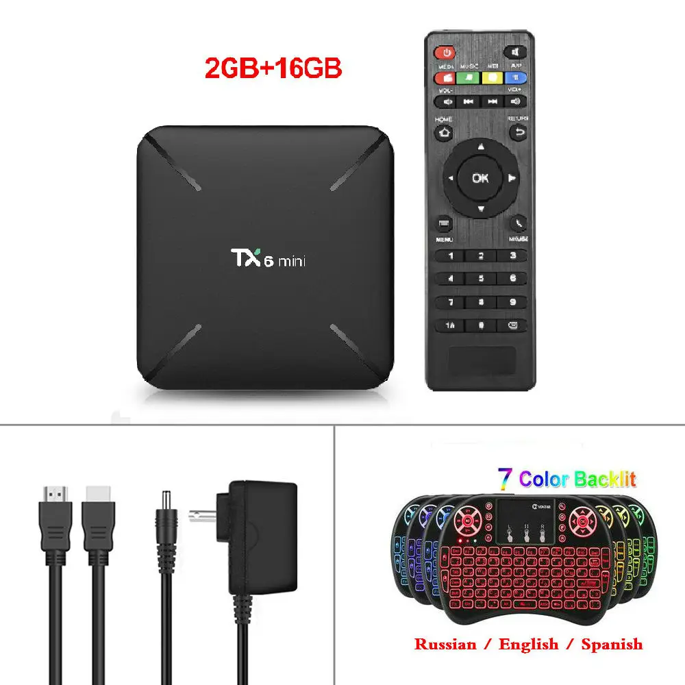 Мини 4K ТВ приставка Android 9,0 2 Гб 16 Гб Allwinner H6 четырехъядерный USD3.0 2,4G Wifi Google плеер Youtube Netflix PK TX3 X96 - Цвет: With Backlit i8