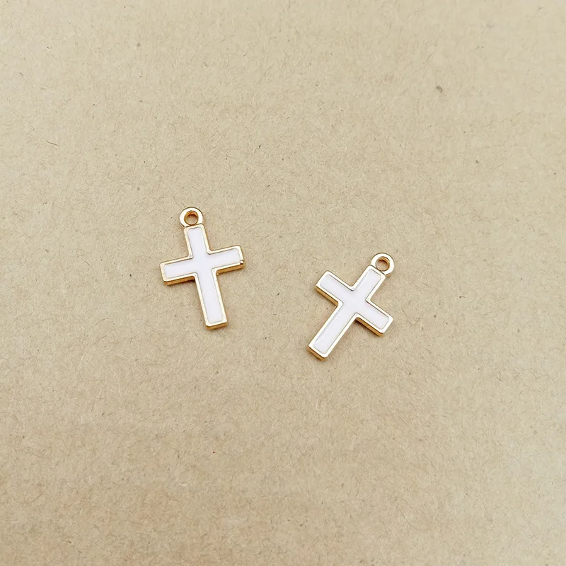 10 шт. 16X10mm корейские украшения аксессуары эмалированные маленькие крестики