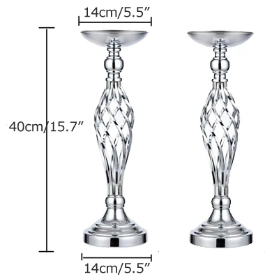 2 x 40cm Silver ERMAKOVA цветок подставка для композиции ваза Столб Подсвечники Свадебная вечеринка ужин центральный события ресторан отель украшения - Цвет: 2 x 40cm Silver
