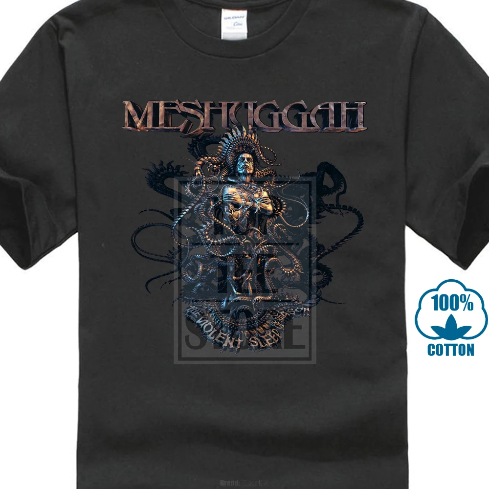 Черный Meshuggah Violent Sleep футболка s m l Xl Xxl Официальная футболка металлическая футболка Новинка - Цвет: Черный