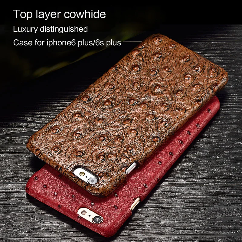 Wangcangli brand phone case new ostrich grain back cover for iphone cell X manual custom processing | Мобильные телефоны и