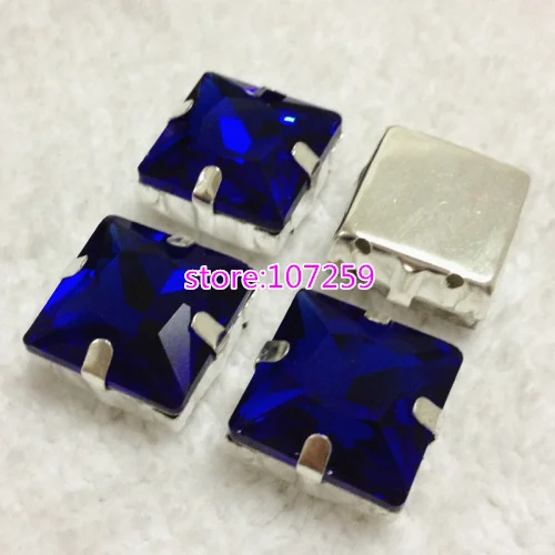 cobalt TopStone принцесса квадратный пришить стразы с фурнитурой стекло кристалл 8 10 12 14 мм Высокое качество пришить Камень для платья костюм - Цвет: cobalt