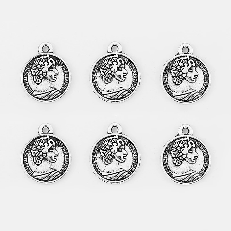 30 шт. резные подвески в виде монеты Элизабет. II из Австралии 1981 для